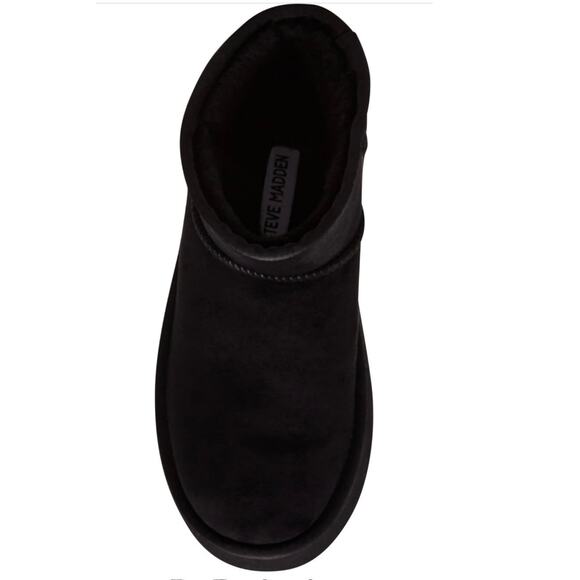 NWT Steve Madden Women's Enchanting Ankle Boot Black Platform Bootie Suede 8M - Picture 6 of 7